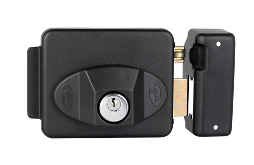 [F2002001] CERRADURA REVERSIBLE TRAVER UNO 12V PPA (NEGRO)